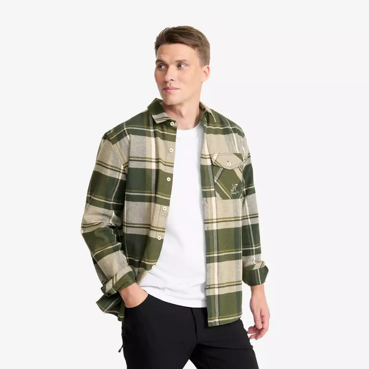 Nevada flanellskjorta för män, rosin green/peyote