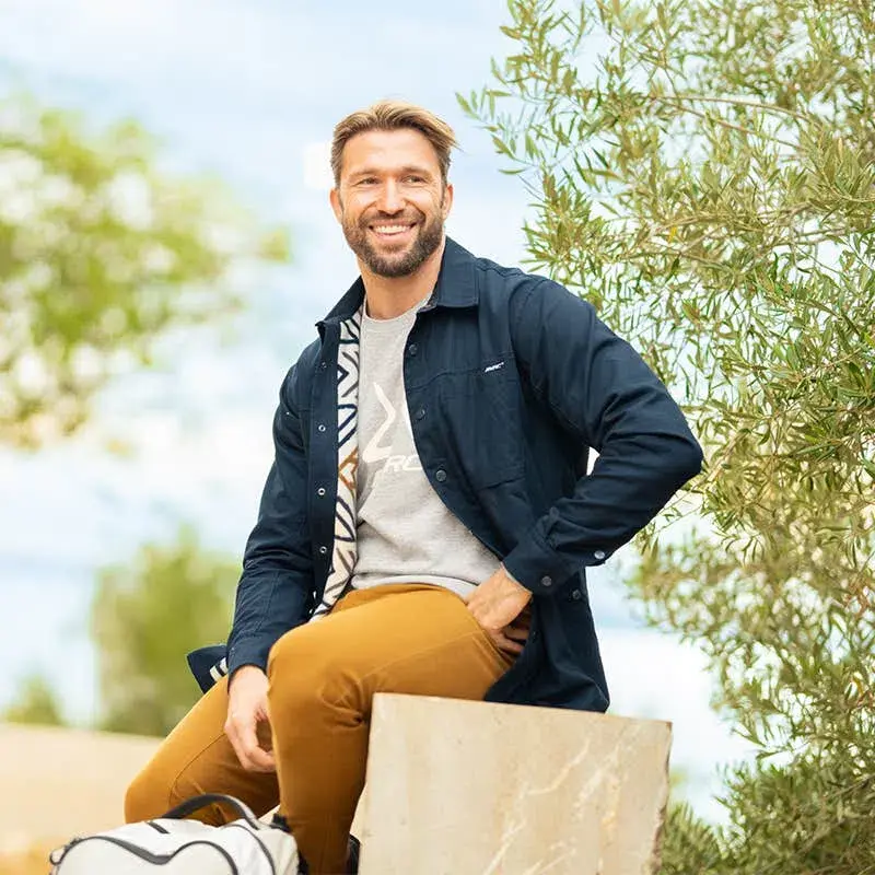 Outback Fleece Lined Overshirt Men Blueberry