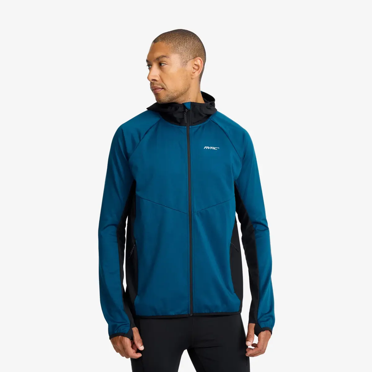 Pace Hooded Wind Jacket Men Blue Opal