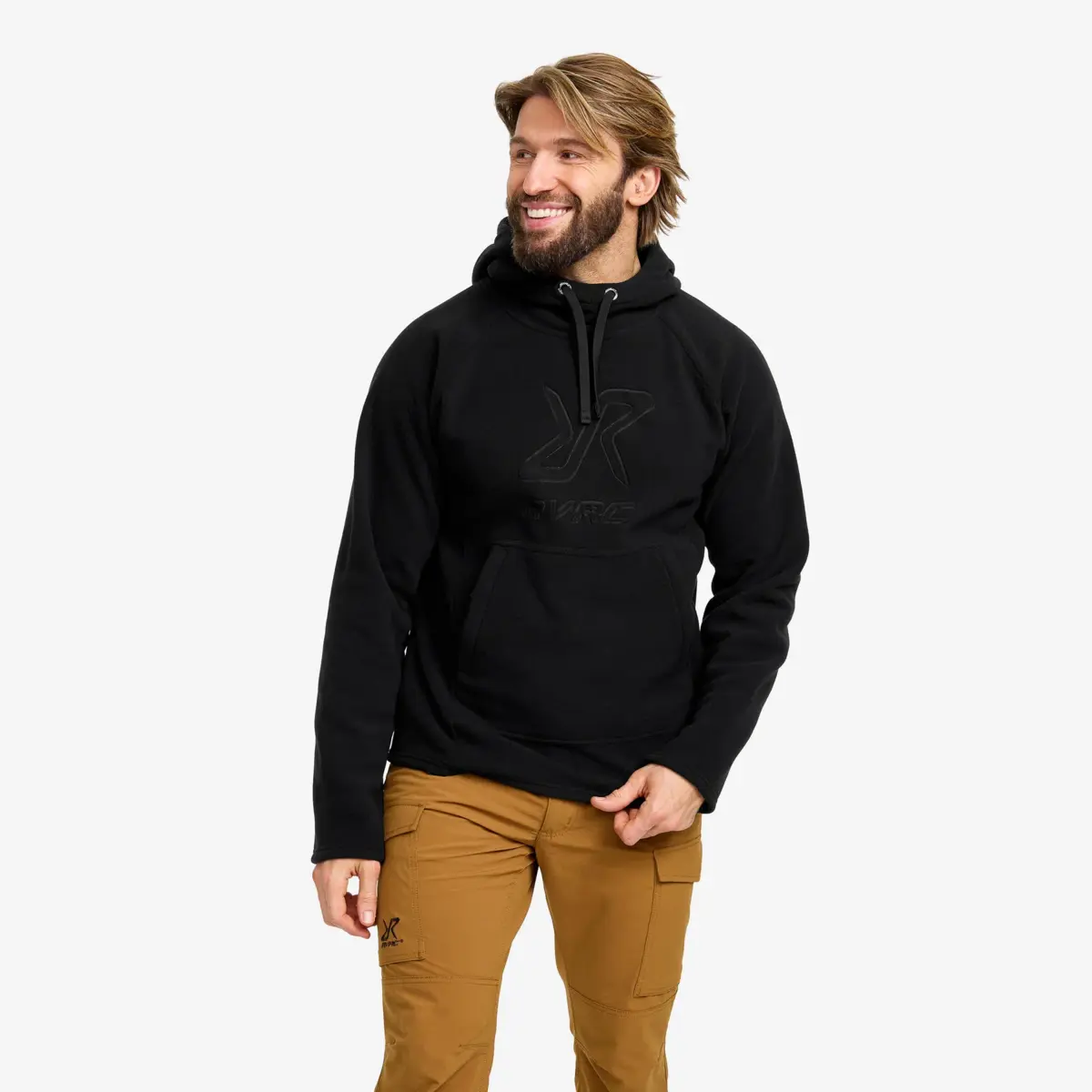 Polar Fleece Hoodie Men Black