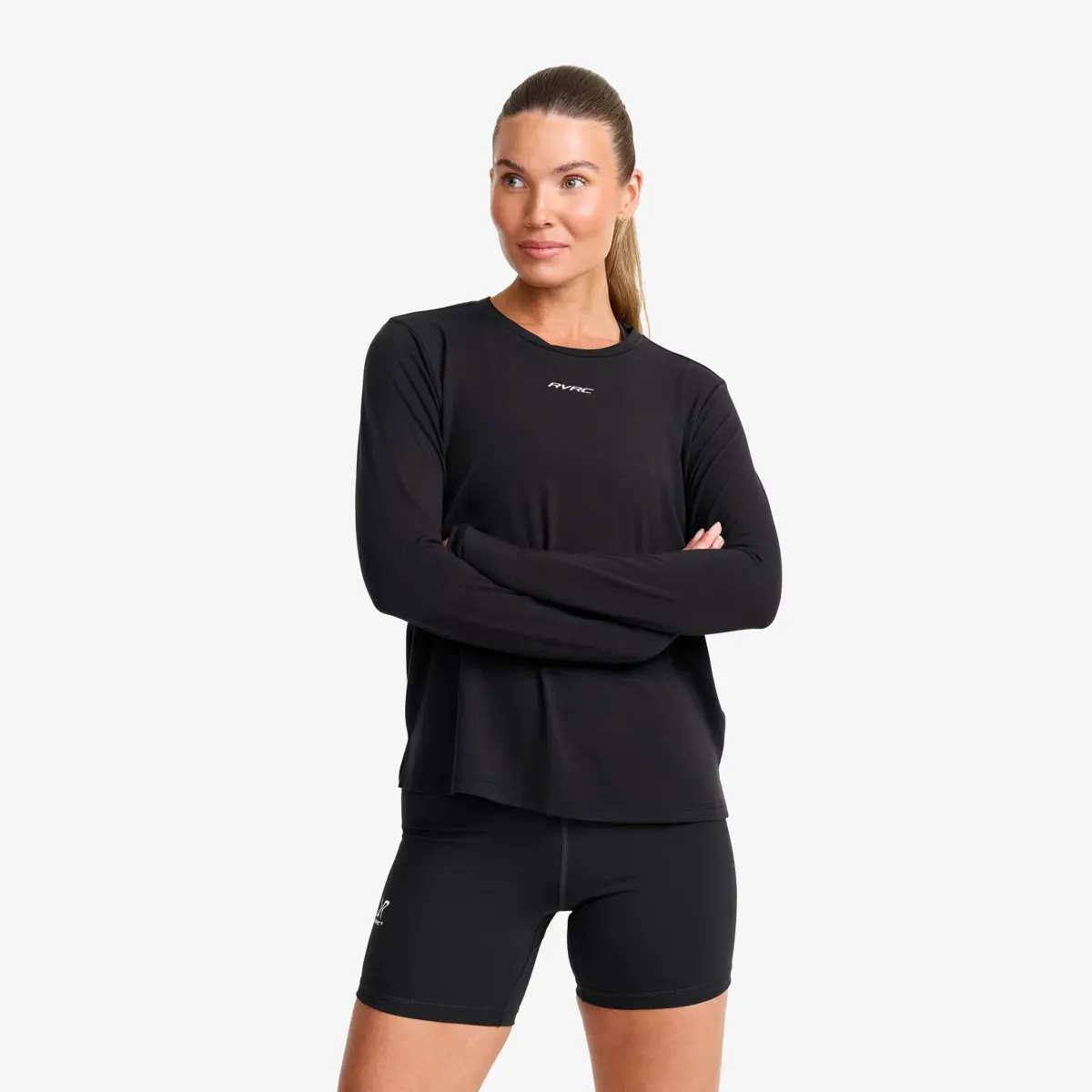 Progress Active Soft långärmad T-shirt för kvinnor, svart