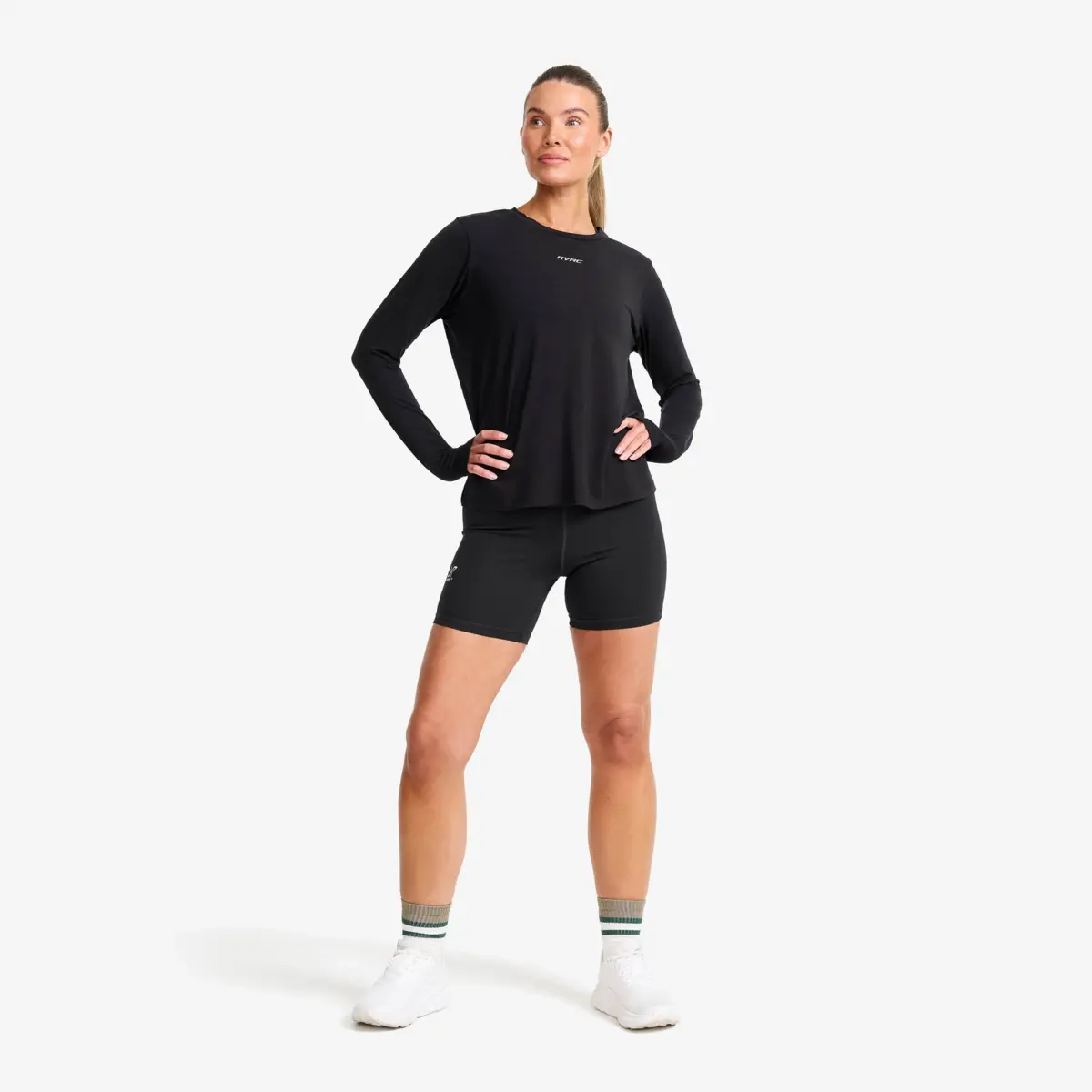 Progress Active Soft långärmad T-shirt för kvinnor, svart