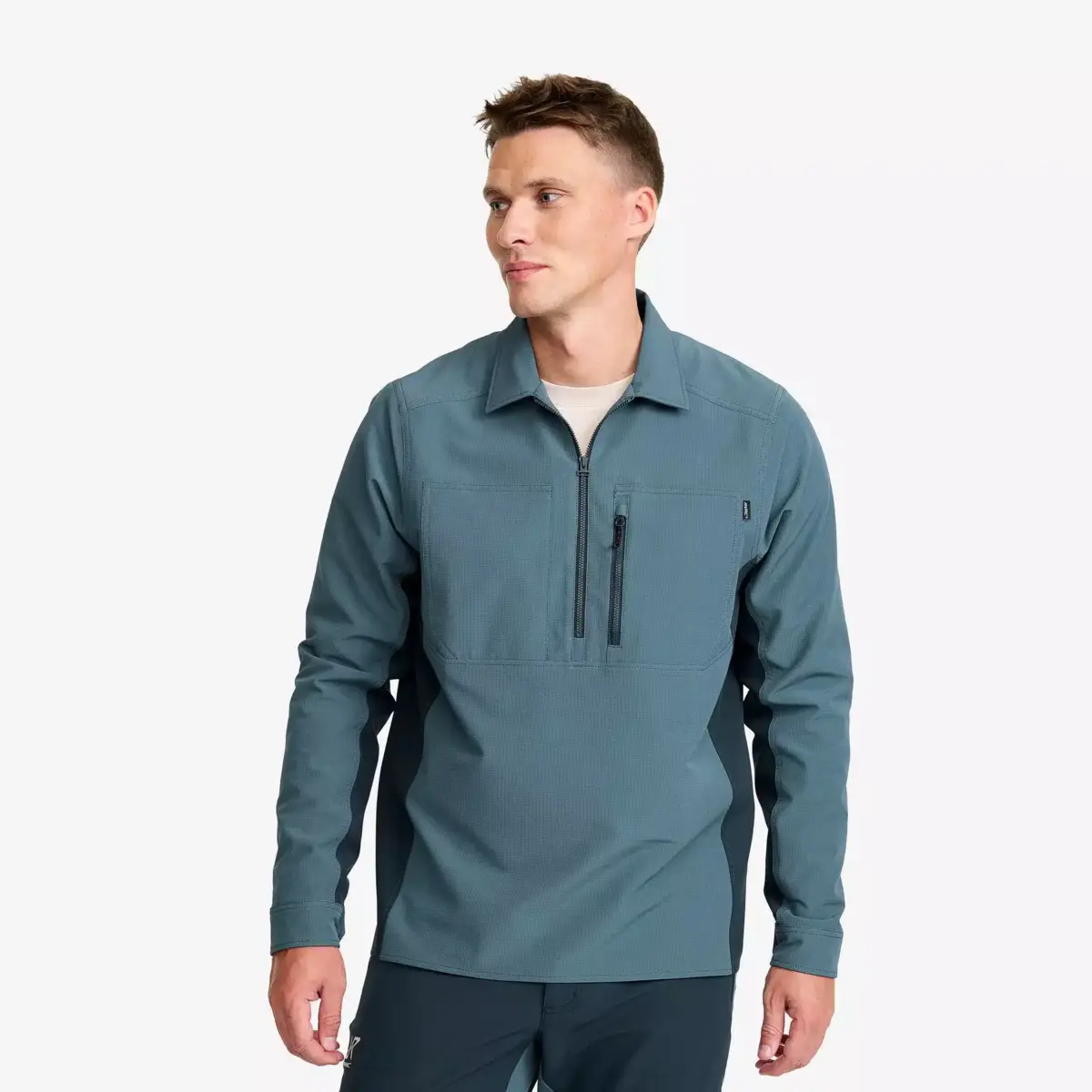 Ridge Half-zip Stretch Shirt för herr, blåbär/orionblå