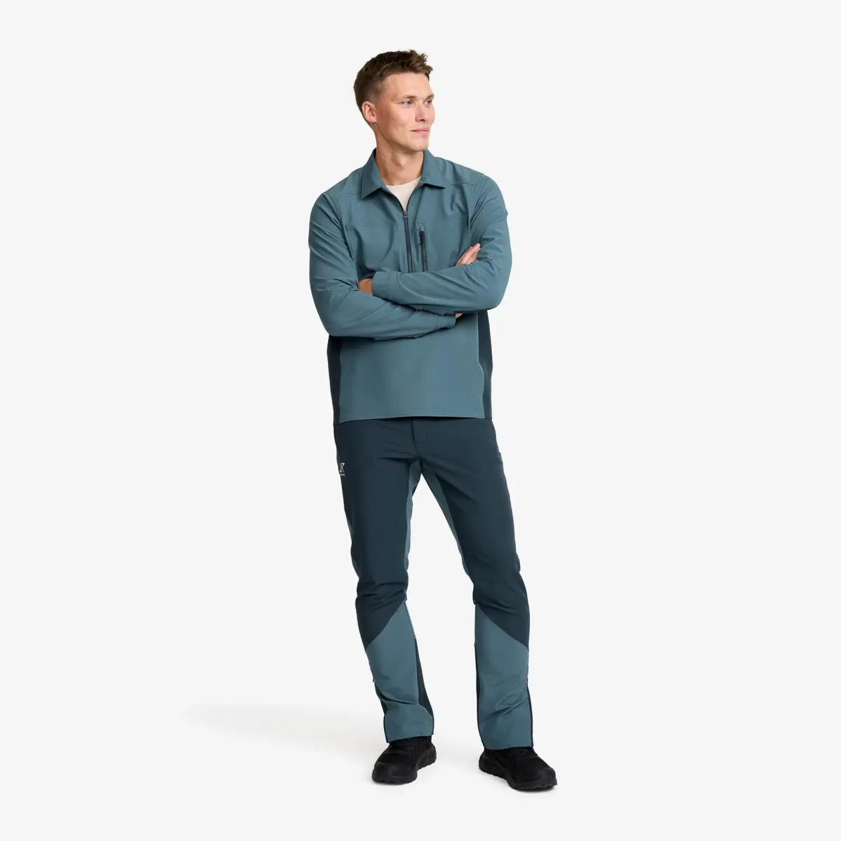 Ridge Half-zip Stretch Shirt för herr, blåbär/orionblå