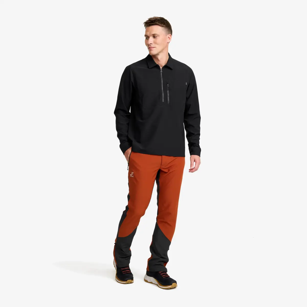 Ridge Half-zip Stretch Shirt Men Black