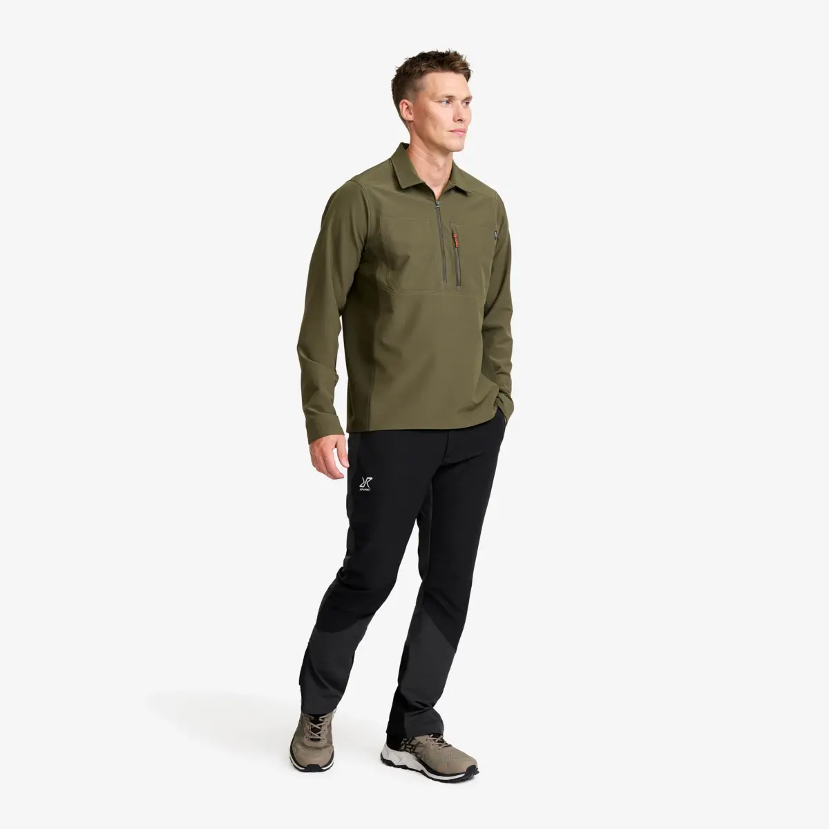 Ridge halvzip stretchskjorta för herr Grape Leaf/Forest Night