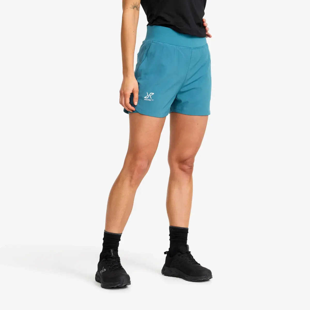 Rise 2-i-1-shorts för kvinnor, blå Ashes