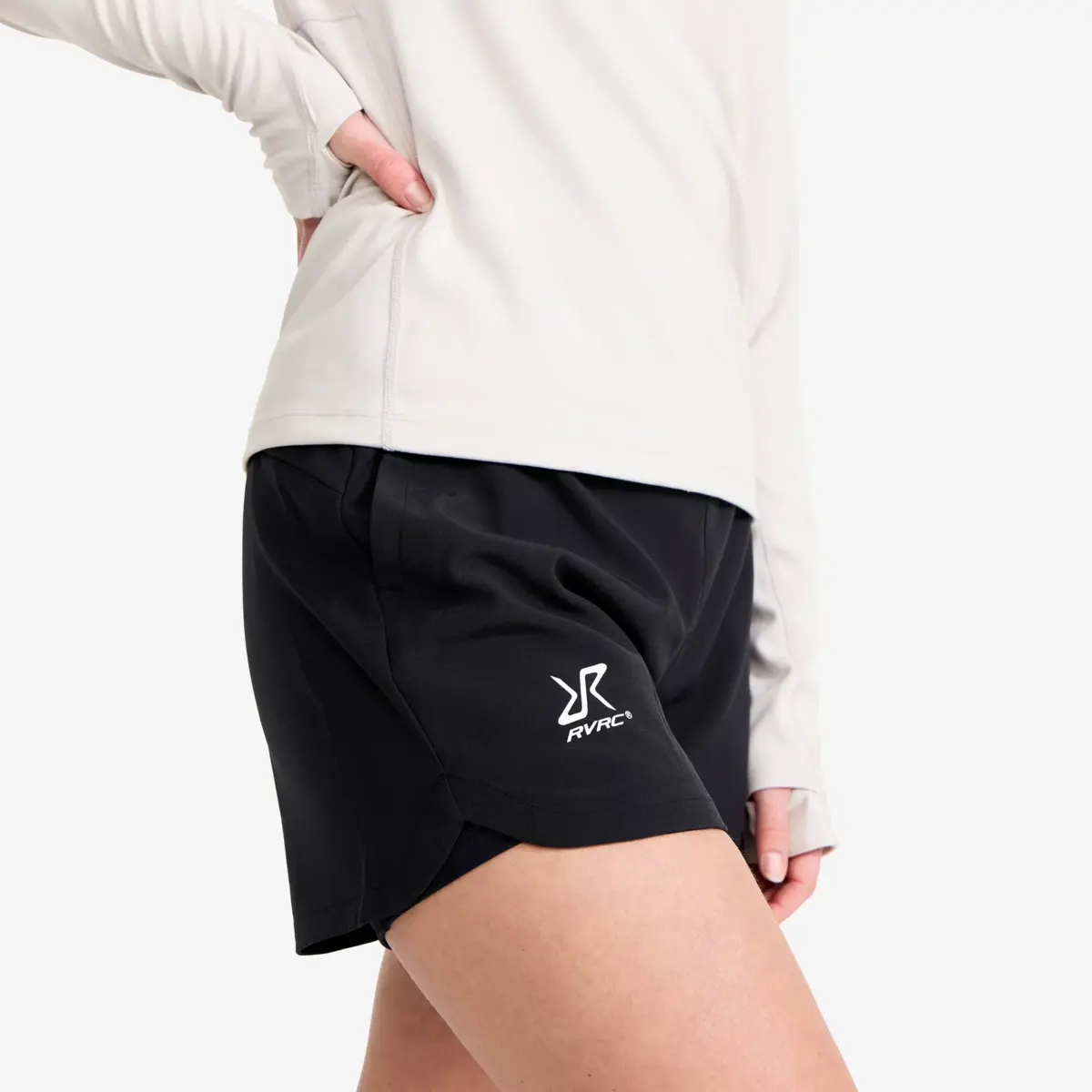 Rise 2-i-1-shorts för kvinnor, svarta Rise 2-i-1-shorts för kvinnor, svarta