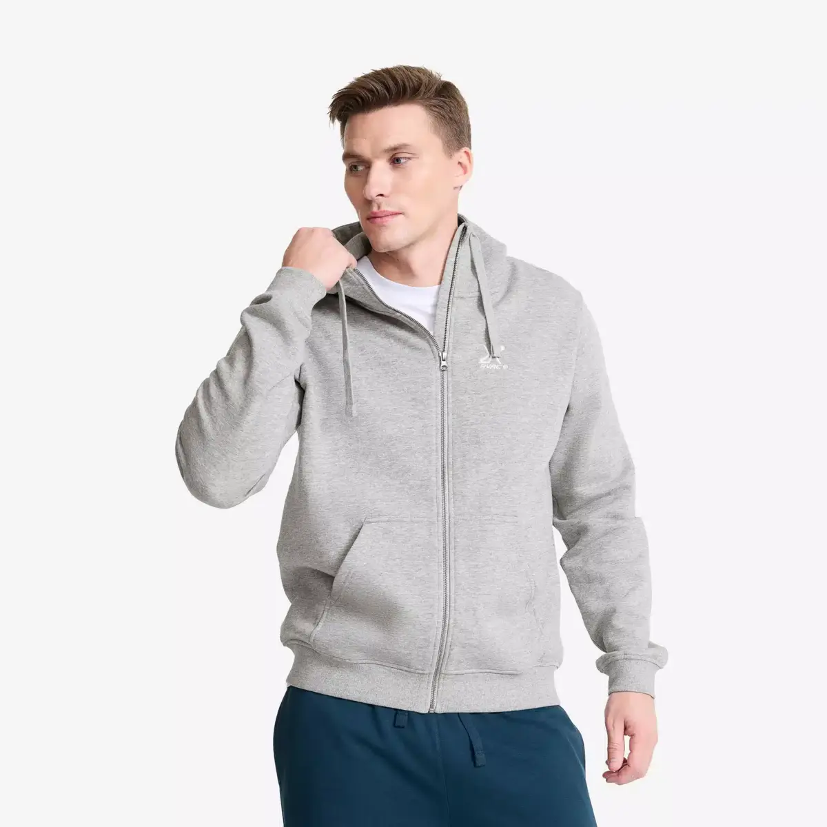RVRC Full-zip Hoodie Men Grey Melange