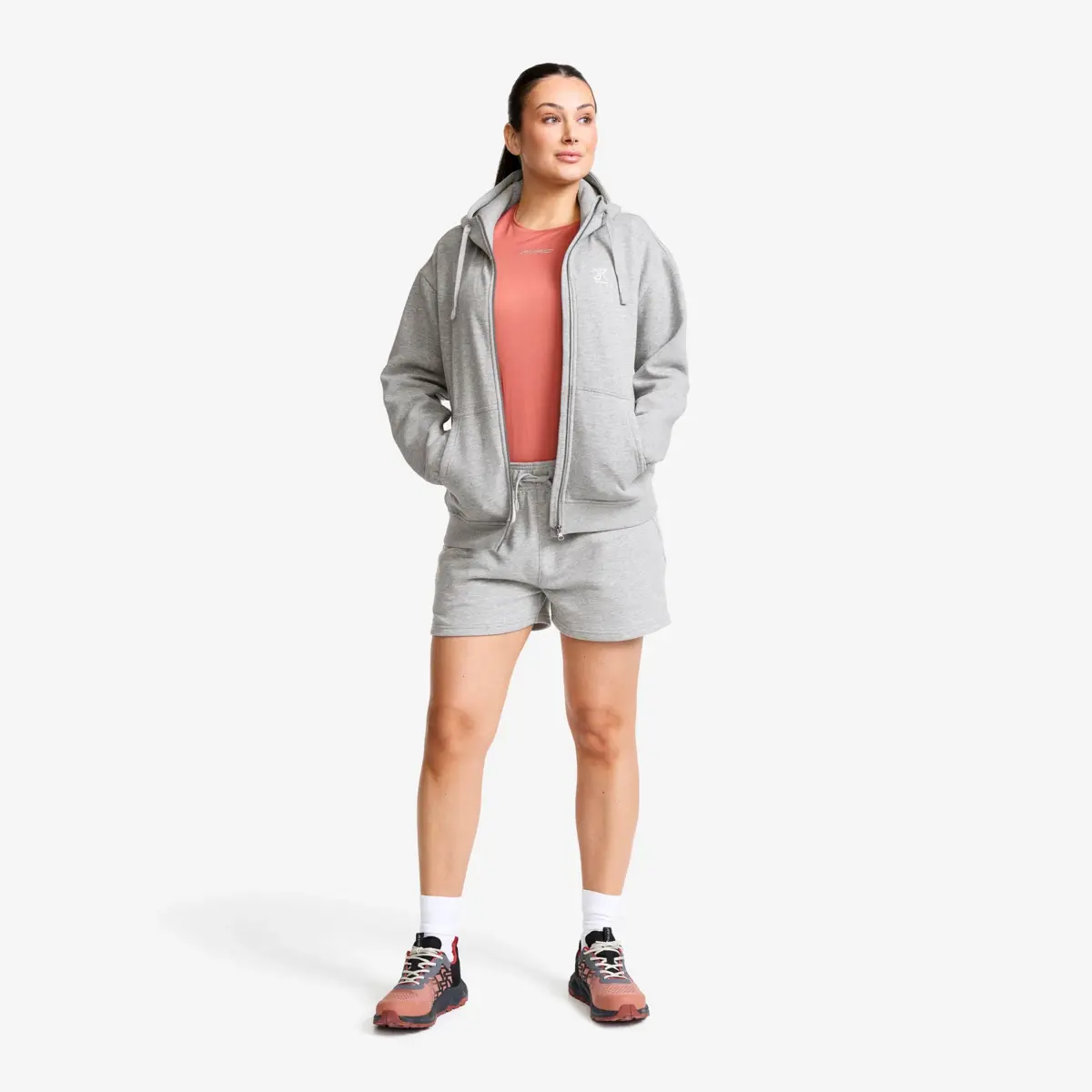 RVRC Full-zip Hoodie Women Grey Melange RVRC Full-zip Hoodie Women Grey Melange