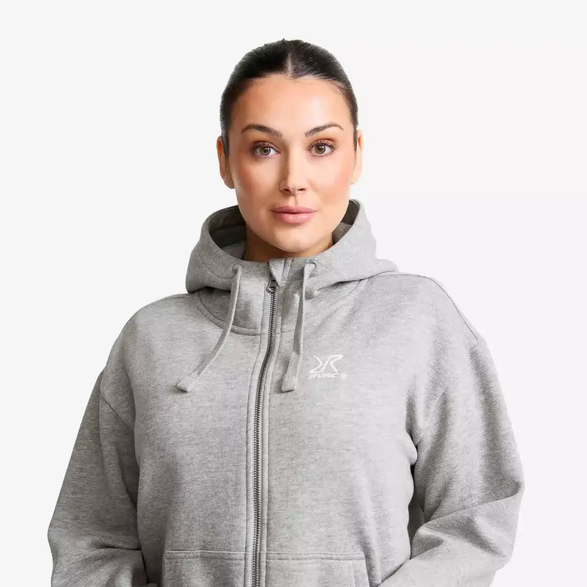RVRC Full-zip Hoodie Women Grey Melange RVRC Full-zip Hoodie Women Grey Melange