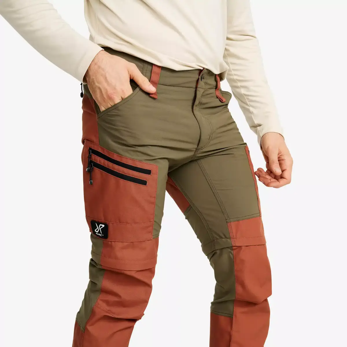 RVRC GP Pro Zip-off-byxor för män Dusty Orange/Light MossGray RVRC GP Pro Zip-off-byxor för män Dusty Orange/Light MossGray