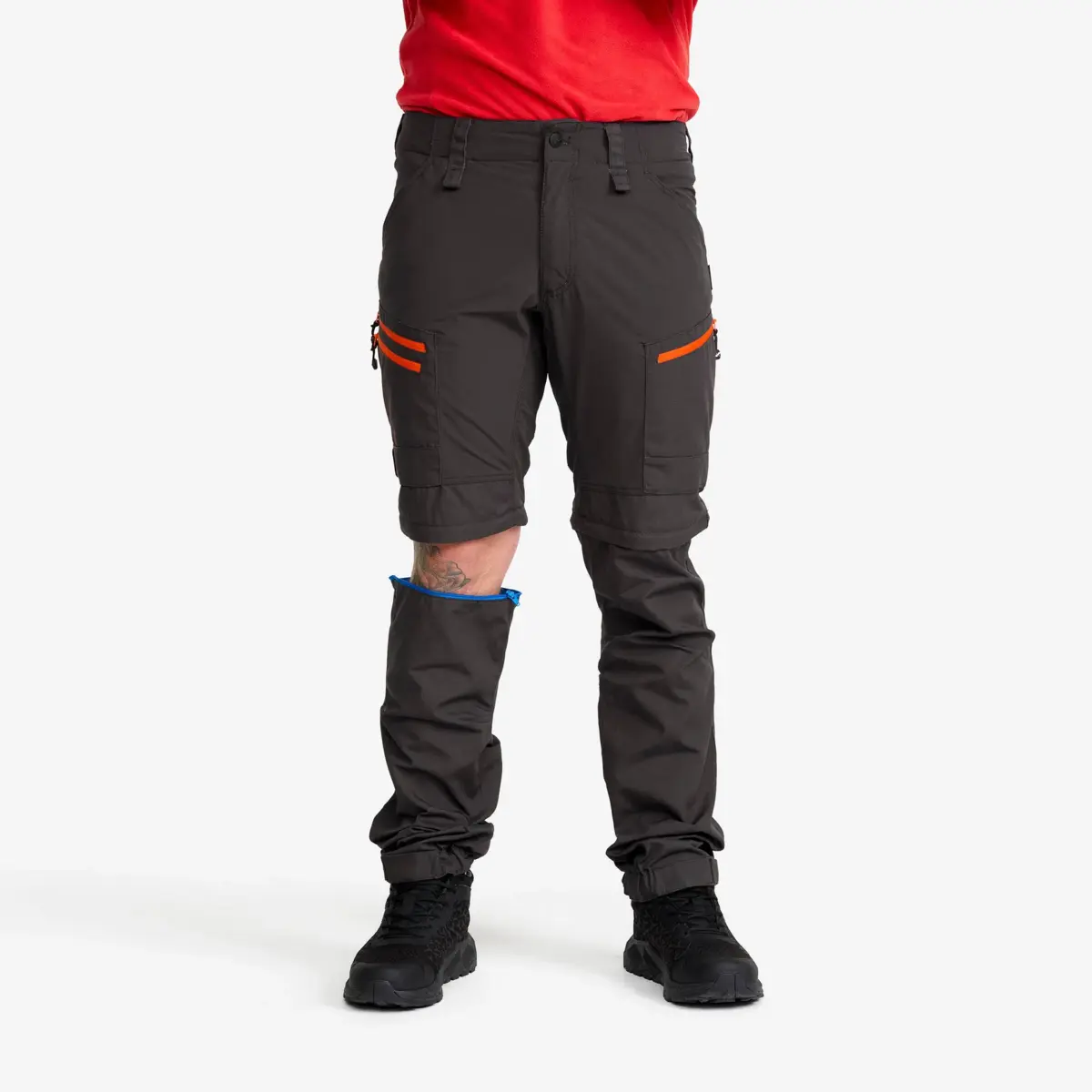 RVRC GP Pro Zip-off-byxor för män, grå/orange