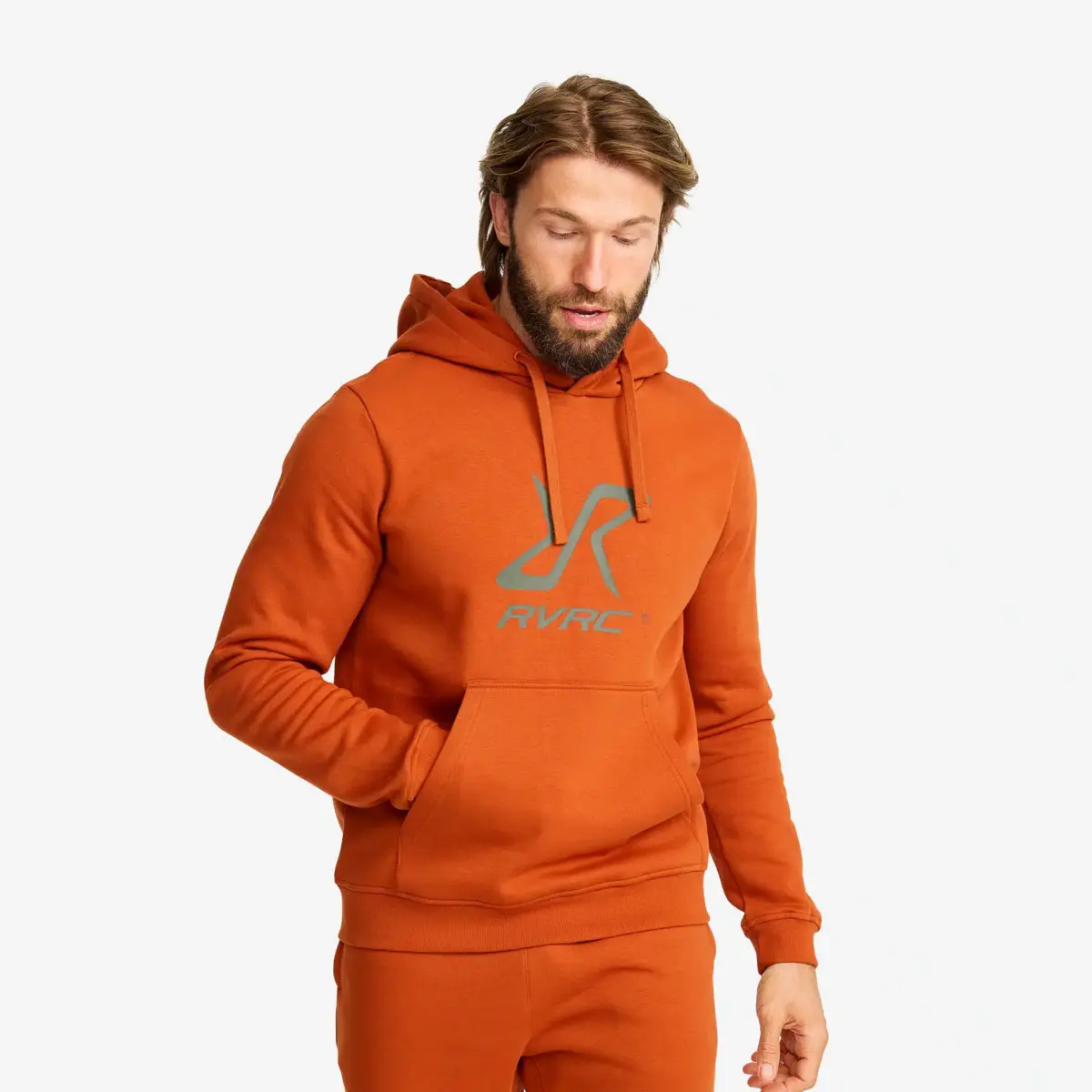 RVRC Hoodie för män Terrakottabrun/skogsgrön
