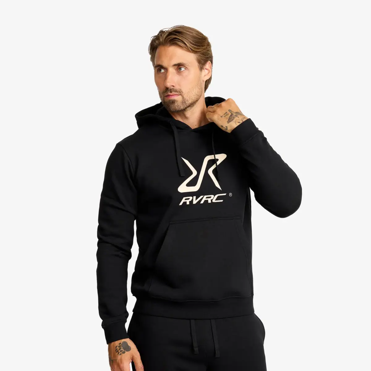 RVRC Hoodie Herr Svart/Havregrå
