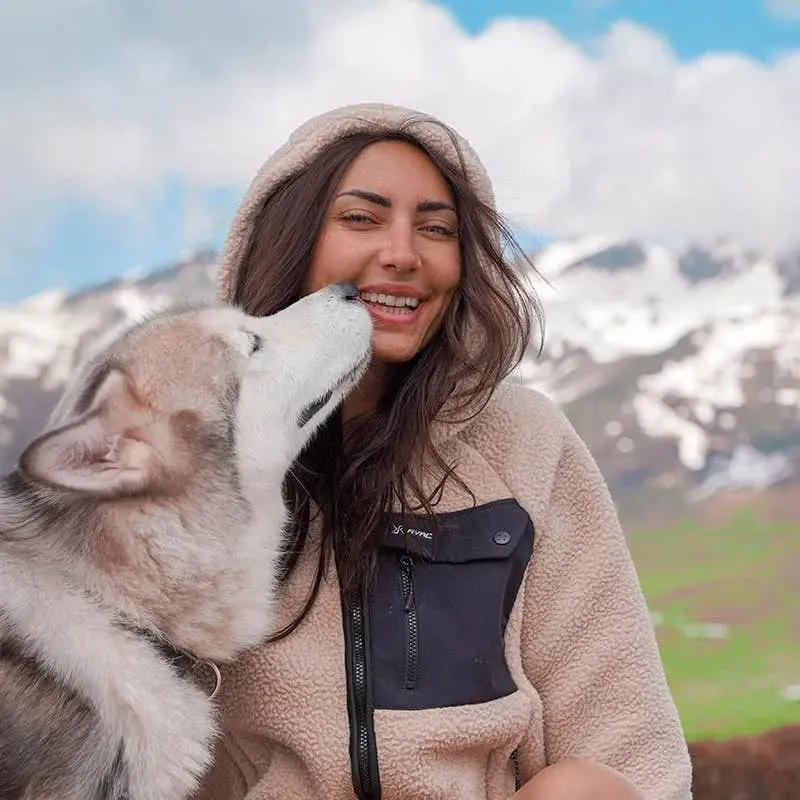 Sherpa Hoodie Women Beige Khaki