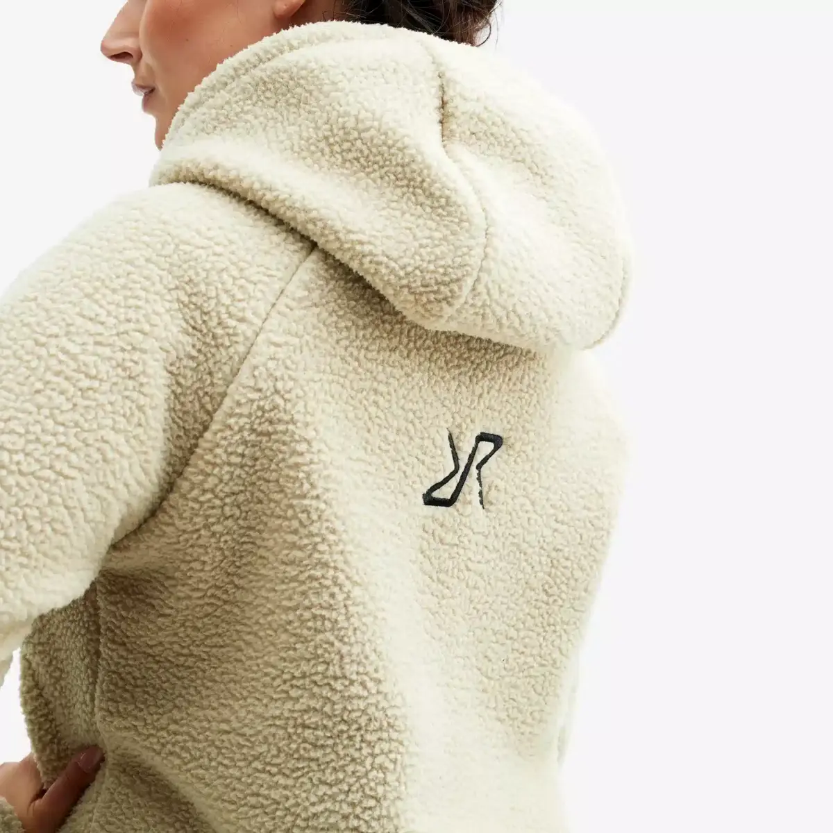 Sherpa Hoodie Women Beige Khaki Sherpa Hoodie Women Beige Khaki