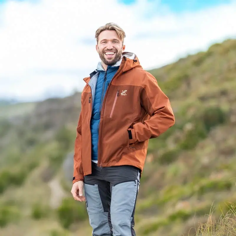 Silence Proshell 3L jacka för män, dammigt orange/rostbrun