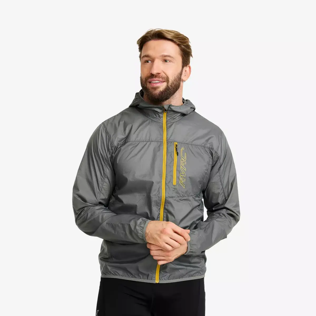 Speed Hooded Windbreaker för män, Castor Grey