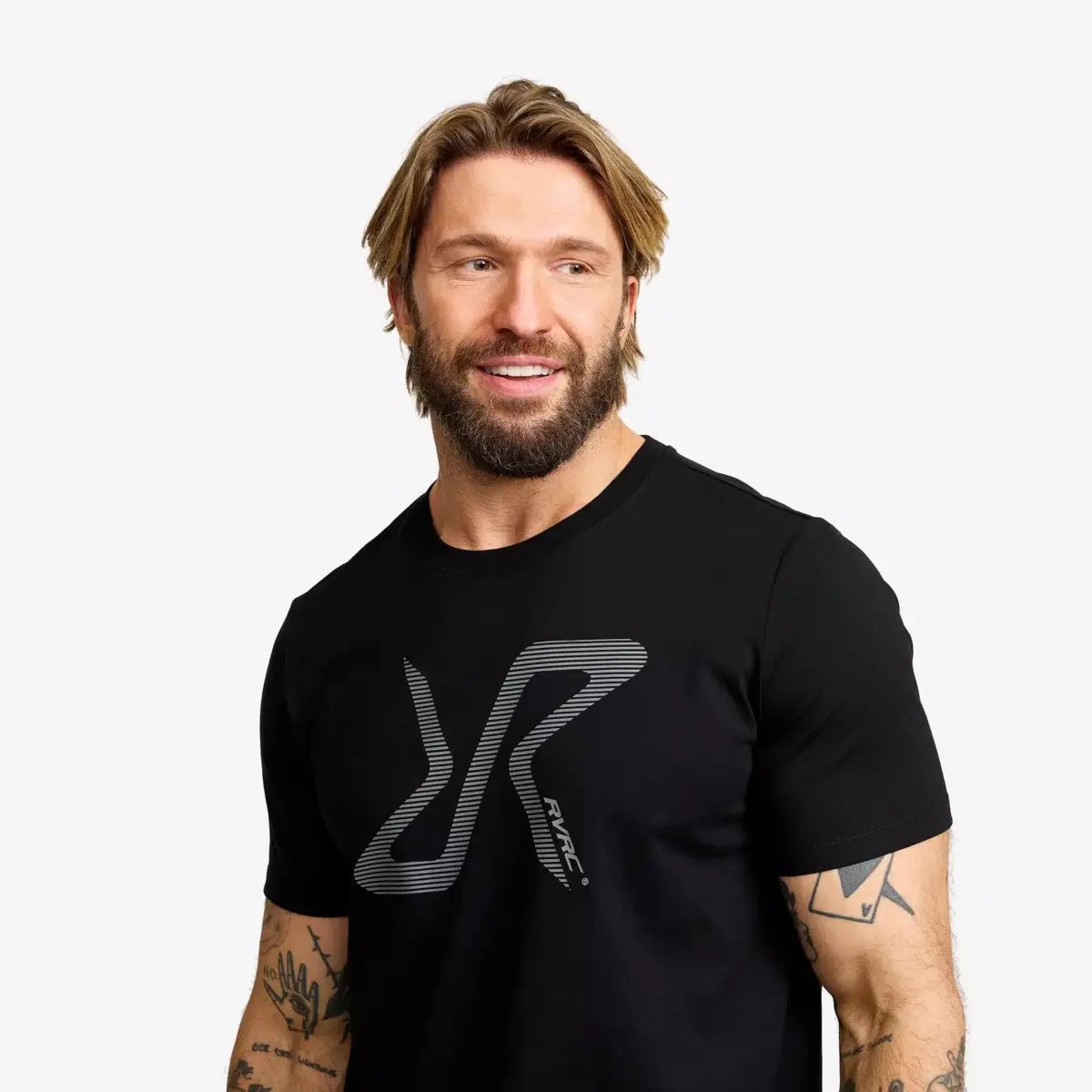 T-shirt med enkelt grafiskt tryck för herr, svart T-shirt med enkelt grafiskt tryck för herr, svart