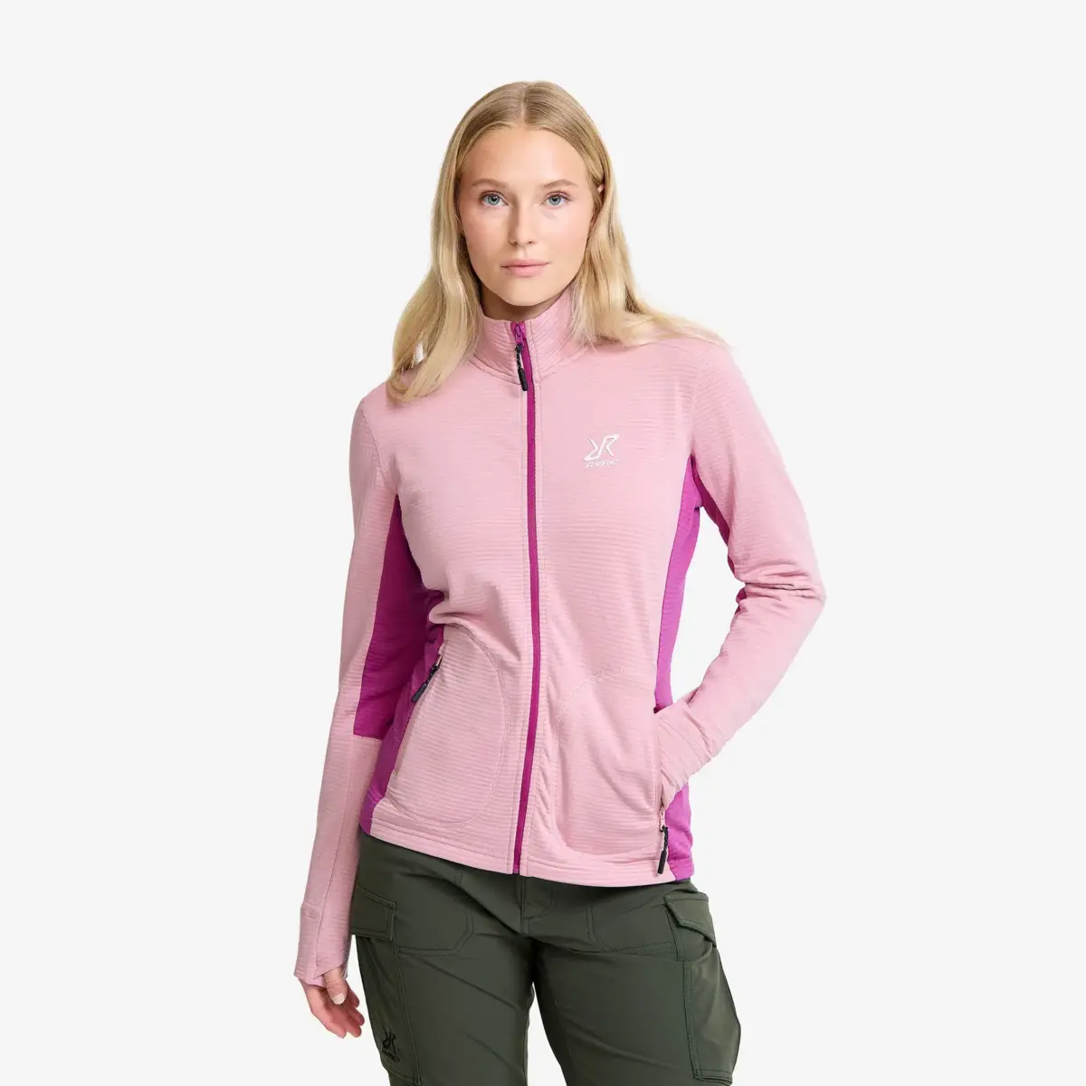 Waffle Full-zip Fleece  Dam Lila
