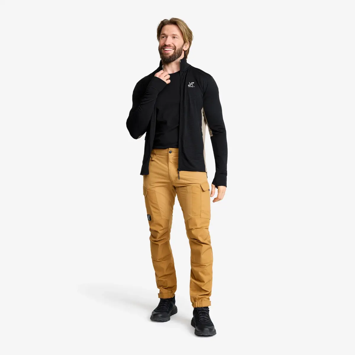 Waffle Full-zip Fleece Herr Svart Waffle Full-zip Fleece Herr Svart